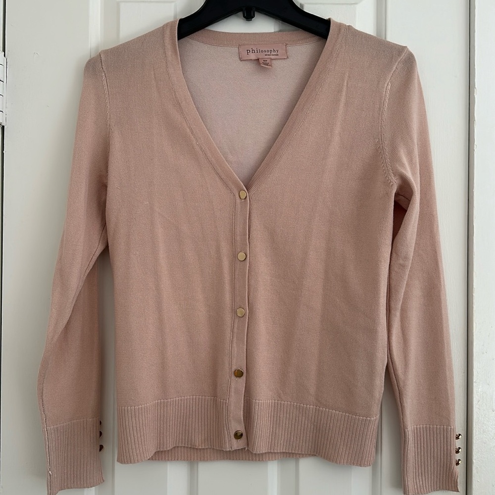 Light pink cardigan sweater
